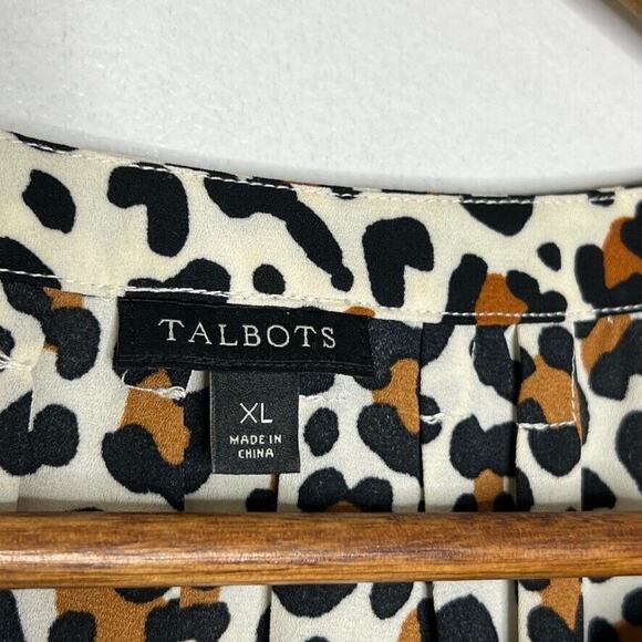 Talbots Size XL Leopard Print Long Sleeve Blouse Top Women's - Picture 3 of 9